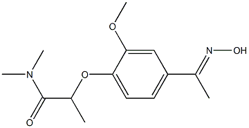 2-{4-[1-(hydroxyimino)ethyl]-2-methoxyphenoxy}-N,N-dimethylpropanamide,,结构式