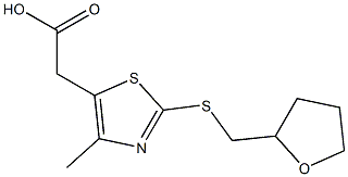 2-{4-methyl-2-[(oxolan-2-ylmethyl)sulfanyl]-1,3-thiazol-5-yl}acetic acid,,结构式