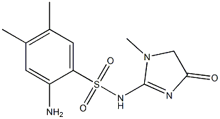 2-amino-4,5-dimethyl-N-(1-methyl-4-oxo-4,5-dihydro-1H-imidazol-2-yl)benzene-1-sulfonamide,,结构式