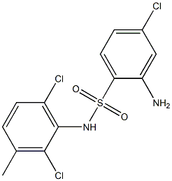 2-amino-4-chloro-N-(2,6-dichloro-3-methylphenyl)benzene-1-sulfonamide 结构式