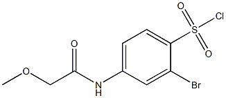 2-bromo-4-(2-methoxyacetamido)benzene-1-sulfonyl chloride Struktur