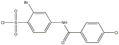 2-bromo-4-[(4-chlorobenzene)amido]benzene-1-sulfonyl chloride Struktur
