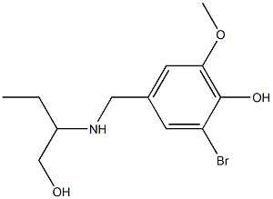 2-bromo-4-{[(1-hydroxybutan-2-yl)amino]methyl}-6-methoxyphenol Structure