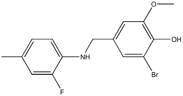 2-bromo-4-{[(2-fluoro-4-methylphenyl)amino]methyl}-6-methoxyphenol Structure