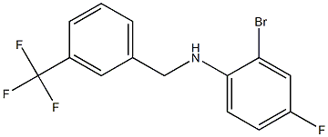 2-bromo-4-fluoro-N-{[3-(trifluoromethyl)phenyl]methyl}aniline,,结构式