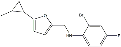 2-bromo-4-fluoro-N-{[5-(2-methylcyclopropyl)furan-2-yl]methyl}aniline|