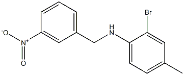 2-bromo-4-methyl-N-[(3-nitrophenyl)methyl]aniline Structure