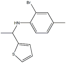 2-bromo-4-methyl-N-[1-(thiophen-2-yl)ethyl]aniline 化学構造式