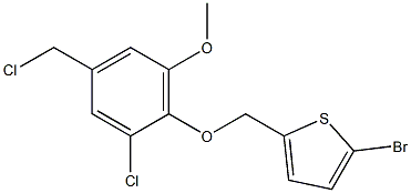 2-bromo-5-[2-chloro-4-(chloromethyl)-6-methoxyphenoxymethyl]thiophene Structure