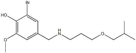 2-bromo-6-methoxy-4-({[3-(2-methylpropoxy)propyl]amino}methyl)phenol,,结构式