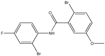 2-bromo-N-(2-bromo-4-fluorophenyl)-5-methoxybenzamide Struktur