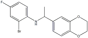 2-bromo-N-[1-(2,3-dihydro-1,4-benzodioxin-6-yl)ethyl]-4-fluoroaniline 化学構造式