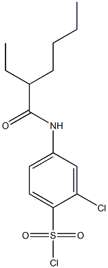2-chloro-4-(2-ethylhexanamido)benzene-1-sulfonyl chloride Struktur