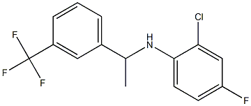 2-chloro-4-fluoro-N-{1-[3-(trifluoromethyl)phenyl]ethyl}aniline 化学構造式
