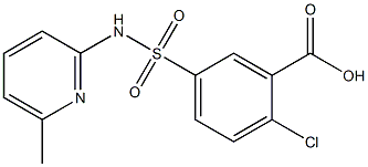 2-chloro-5-[(6-methylpyridin-2-yl)sulfamoyl]benzoic acid,,结构式