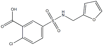 2-chloro-5-[(furan-2-ylmethyl)sulfamoyl]benzoic acid 化学構造式