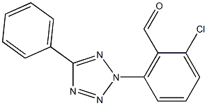 2-chloro-6-(5-phenyl-2H-1,2,3,4-tetrazol-2-yl)benzaldehyde,,结构式