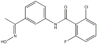 2-chloro-6-fluoro-N-{3-[1-(hydroxyimino)ethyl]phenyl}benzamide Struktur