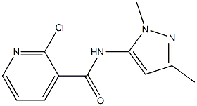 2-chloro-N-(1,3-dimethyl-1H-pyrazol-5-yl)pyridine-3-carboxamide,,结构式