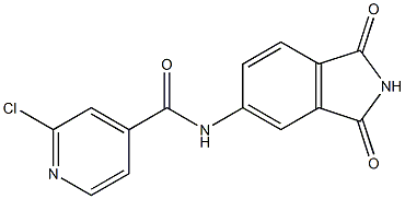 2-chloro-N-(1,3-dioxo-2,3-dihydro-1H-isoindol-5-yl)pyridine-4-carboxamide,,结构式