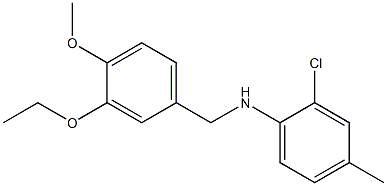 2-chloro-N-[(3-ethoxy-4-methoxyphenyl)methyl]-4-methylaniline,,结构式