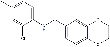 2-chloro-N-[1-(2,3-dihydro-1,4-benzodioxin-6-yl)ethyl]-4-methylaniline,,结构式