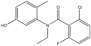 2-chloro-N-ethyl-6-fluoro-N-(5-hydroxy-2-methylphenyl)benzamide 化学構造式