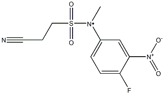 2-cyano-N-(4-fluoro-3-nitrophenyl)-N-methylethane-1-sulfonamido,,结构式