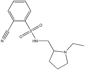 2-cyano-N-[(1-ethylpyrrolidin-2-yl)methyl]benzenesulfonamide,,结构式