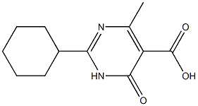 2-cyclohexyl-4-methyl-6-oxo-1,6-dihydropyrimidine-5-carboxylic acid Struktur