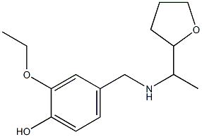 2-ethoxy-4-({[1-(oxolan-2-yl)ethyl]amino}methyl)phenol 化学構造式