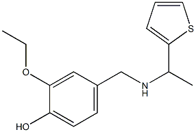 2-ethoxy-4-({[1-(thiophen-2-yl)ethyl]amino}methyl)phenol 结构式