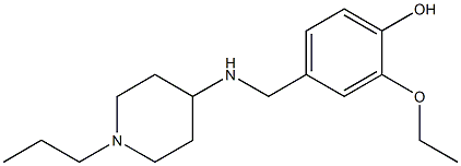 2-ethoxy-4-{[(1-propylpiperidin-4-yl)amino]methyl}phenol 化学構造式