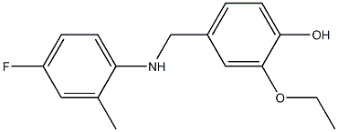 2-ethoxy-4-{[(4-fluoro-2-methylphenyl)amino]methyl}phenol,,结构式