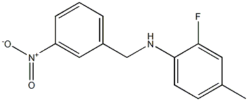 2-fluoro-4-methyl-N-[(3-nitrophenyl)methyl]aniline 化学構造式