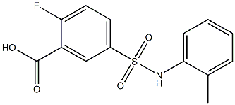 2-fluoro-5-[(2-methylphenyl)sulfamoyl]benzoic acid,,结构式