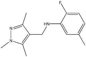 2-fluoro-5-methyl-N-[(1,3,5-trimethyl-1H-pyrazol-4-yl)methyl]aniline Struktur