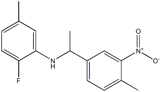 2-fluoro-5-methyl-N-[1-(4-methyl-3-nitrophenyl)ethyl]aniline,,结构式