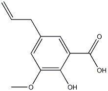 2-hydroxy-3-methoxy-5-(prop-2-en-1-yl)benzoic acid 化学構造式