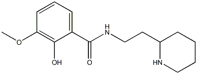 2-hydroxy-3-methoxy-N-(2-piperidin-2-ylethyl)benzamide,,结构式