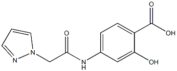 2-hydroxy-4-[2-(1H-pyrazol-1-yl)acetamido]benzoic acid Struktur