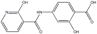 2-hydroxy-4-{[(2-hydroxypyridin-3-yl)carbonyl]amino}benzoic acid Struktur
