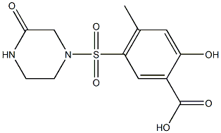 2-hydroxy-4-methyl-5-[(3-oxopiperazine-1-)sulfonyl]benzoic acid 化学構造式
