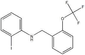 2-iodo-N-{[2-(trifluoromethoxy)phenyl]methyl}aniline Structure