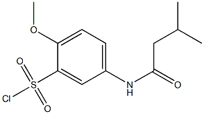 2-methoxy-5-(3-methylbutanamido)benzene-1-sulfonyl chloride Struktur