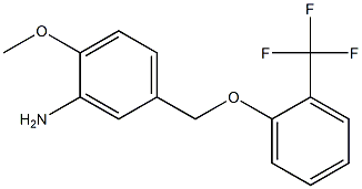 2-methoxy-5-[2-(trifluoromethyl)phenoxymethyl]aniline,,结构式