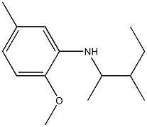 2-methoxy-5-methyl-N-(3-methylpentan-2-yl)aniline,,结构式