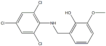 2-methoxy-6-{[(2,4,6-trichlorophenyl)amino]methyl}phenol Struktur