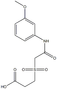 3-({[(3-methoxyphenyl)carbamoyl]methane}sulfonyl)propanoic acid 化学構造式