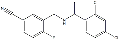 3-({[1-(2,4-dichlorophenyl)ethyl]amino}methyl)-4-fluorobenzonitrile 化学構造式